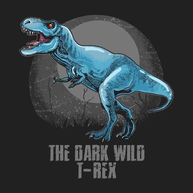 Dinosaur wilde t-rex hoofdkunstwerk vector