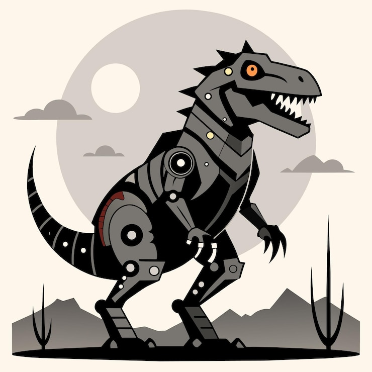 Vector a dinosaur with a yellow eyes and black eyes