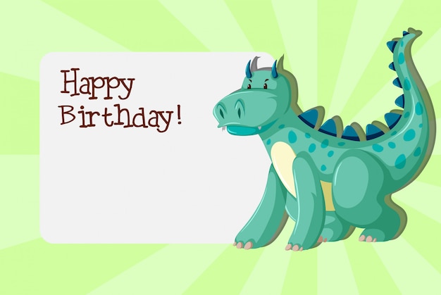 Vector a dinosaurs on birthday template