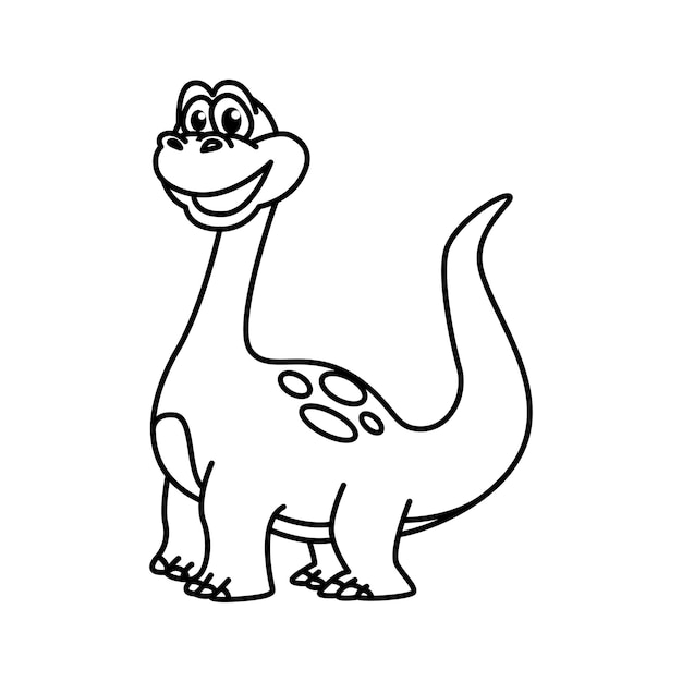 Dinosaurs cartoon vector coloring page