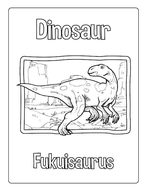 Dinosaurs coloring pages for kids with different types of animals black and white activity worksheet