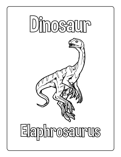 Dinosaurs coloring pages for kids with different types of animals black and white activity worksheet