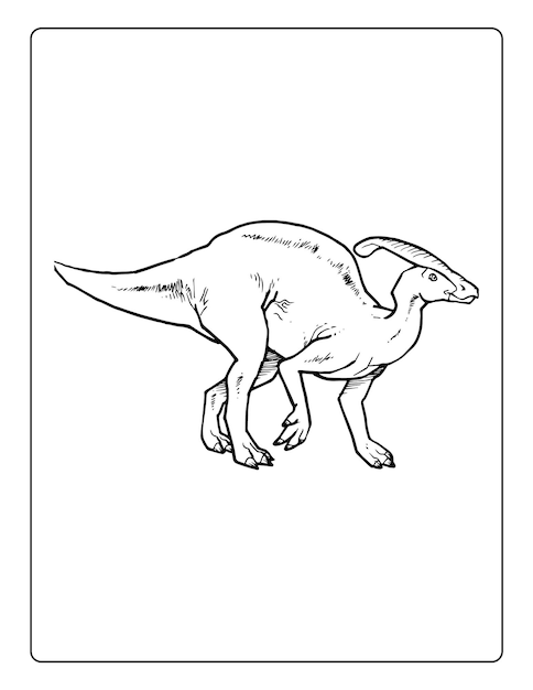 Dinosaurs coloring pages for kids with different types of animals black and white activity worksheet