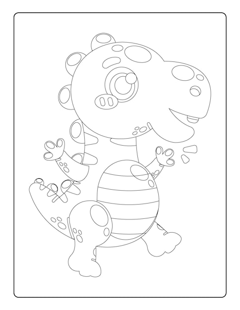 dinosaurs coloring pages for kids with different types of animals black and white activity worksheet