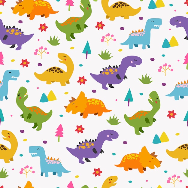 子供のための恐竜のシームレスパターン