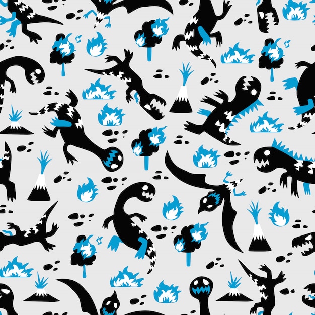 Vector dinosaurs seamless pattern for kids