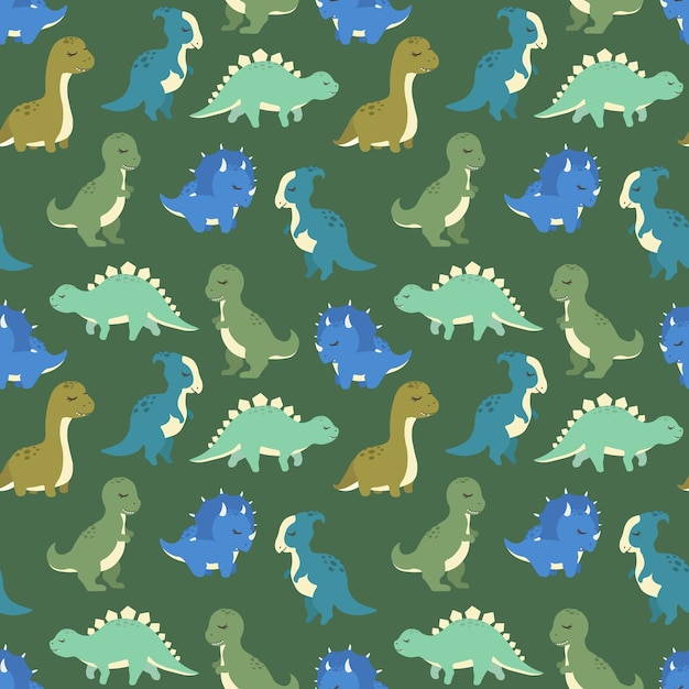 Dinosaurs seamless patterns You may create awesome fabric and pillow design