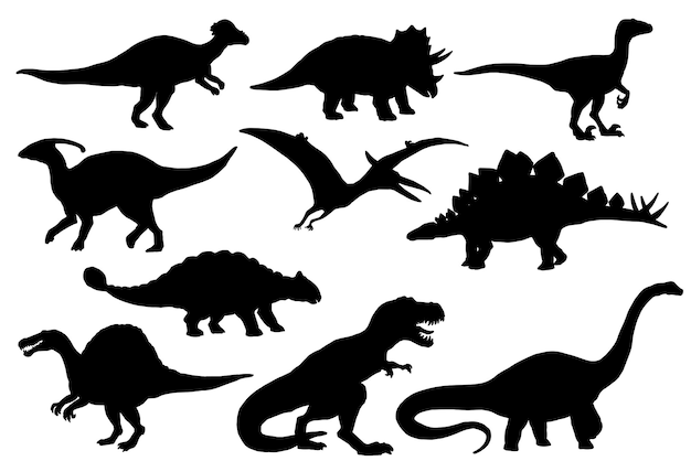 Vector dinosaurs and trex monster reptiles vector