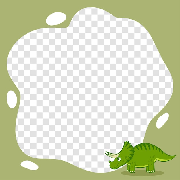 Dinosaurs. Vector frame in the form of a spot in a flat cartoon style. Template for children's photos, postcards, invitations.