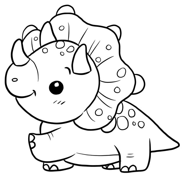 Dinosauri animali selvatici cartoni animati scarabocchi kawaii anime pagine da colorare personaggi da disegno carini