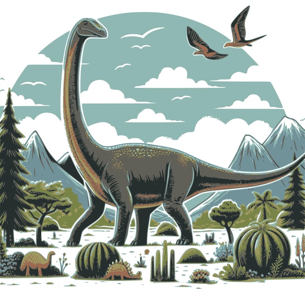 dinosaurus Brachiosaurus vector op witte achtergrond
