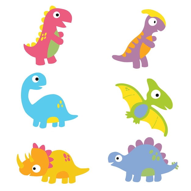 Dinosaurus clipart. collectie van cartoon dinosaurussen.