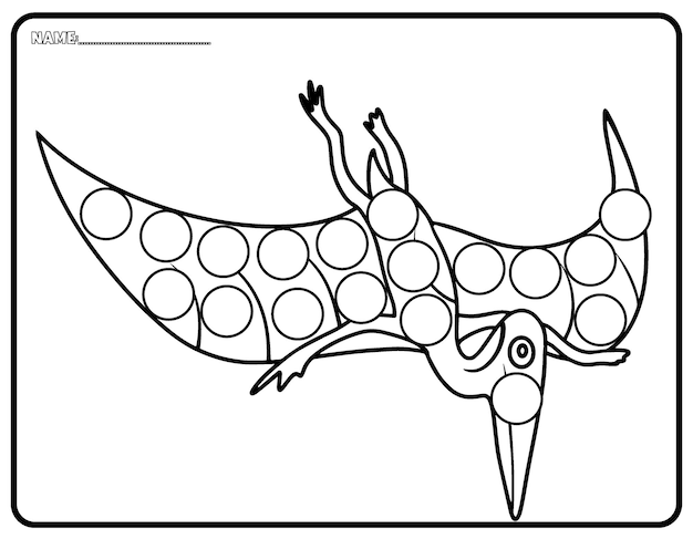 Dinosaurus Dot Marker-activiteitenpagina voor peuters en kinderen