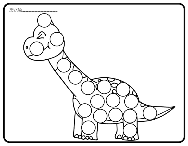 Dinosaurus Dot Marker-activiteitenpagina voor peuters en kinderen