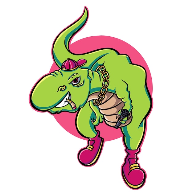 Dinosaurus Hip Hop Cartoon