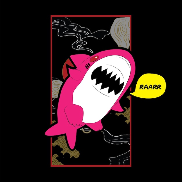 dinosaurus illustratie met japanse stijl voor kaijune event notebook-logo