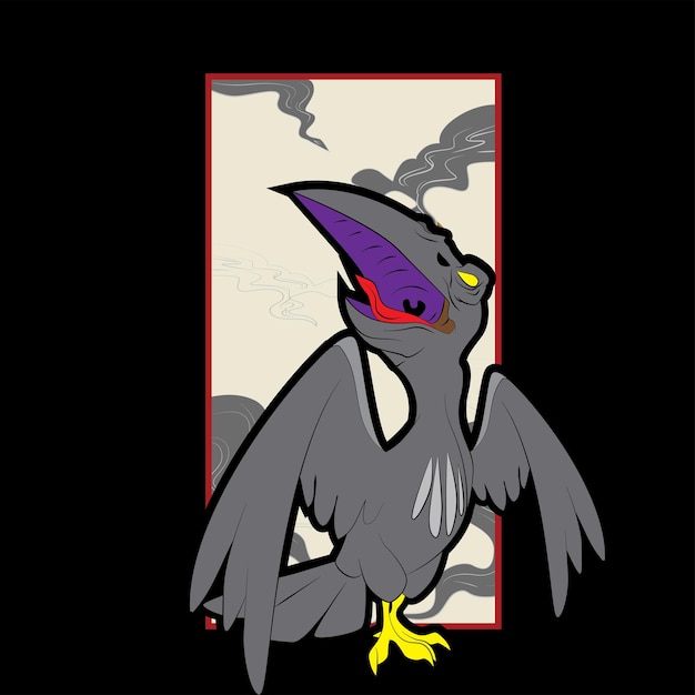 dinosaurus illustratie met japanse stijl voor kaijune event notebook-logo
