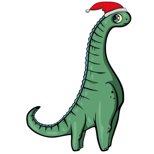 Dinosaurus in kerstmuts