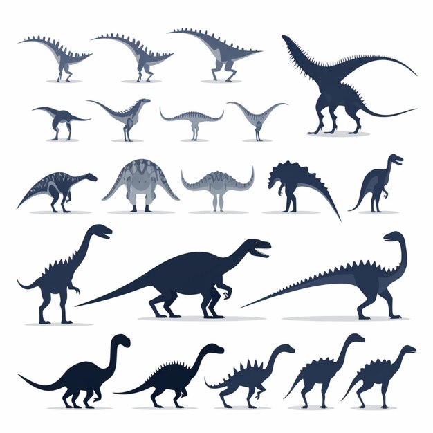 Dinosaurus silhouetten cartoon vector