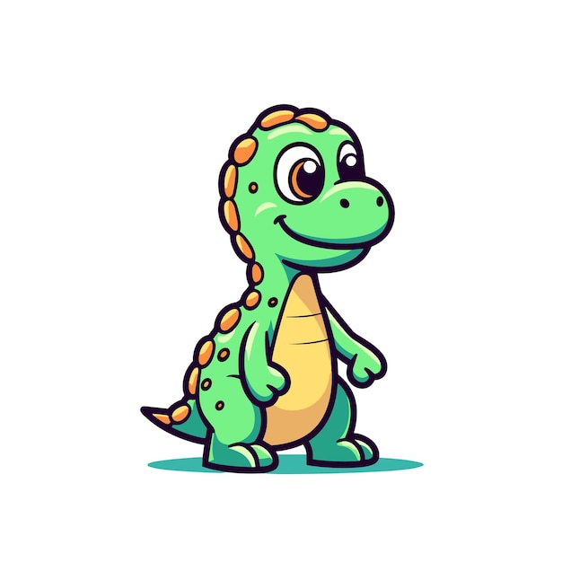 Dinosaurus staande cartoon t-shirt en mok ontwerp grafische illustratie cartoon vector