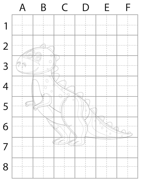 Dinosaurus-tekenpagina, dinosaurussen tekenen, dinosaurussen leren tekenen voor kinderen, dinosaurus zwart en W