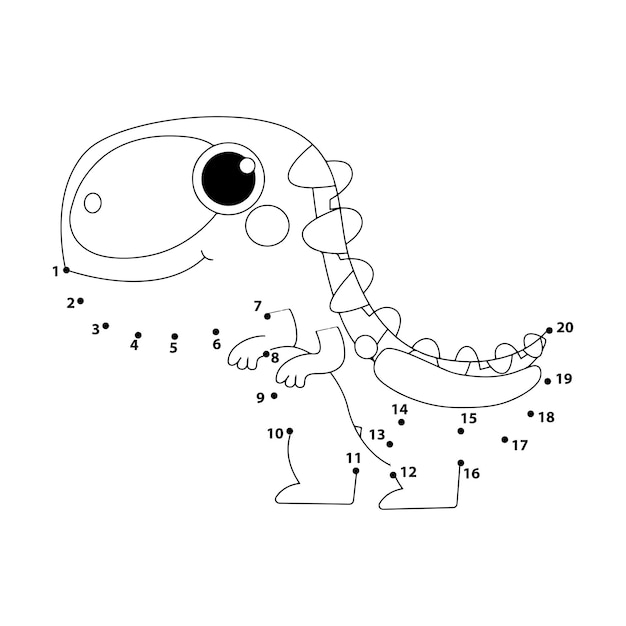 Dinosaurus van punt naar punt voor kinderen
