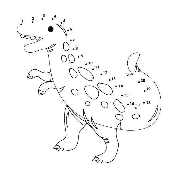 Dinosaurus van punt naar punt voor kinderen