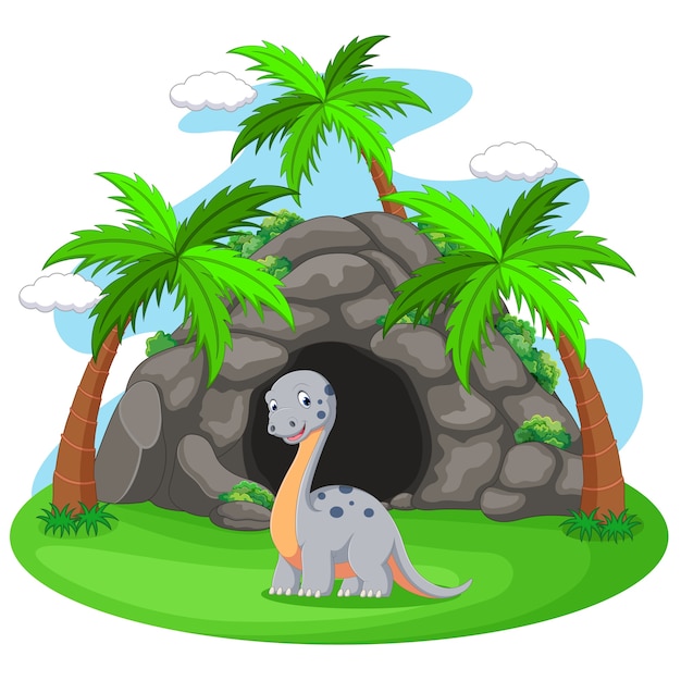 dinosaurus voor de grot