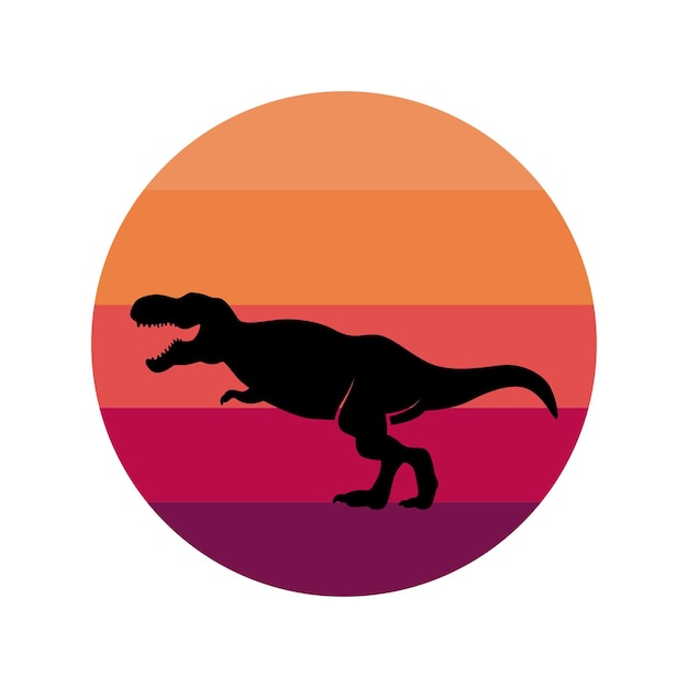 Vector dinosaurus zonsondergang