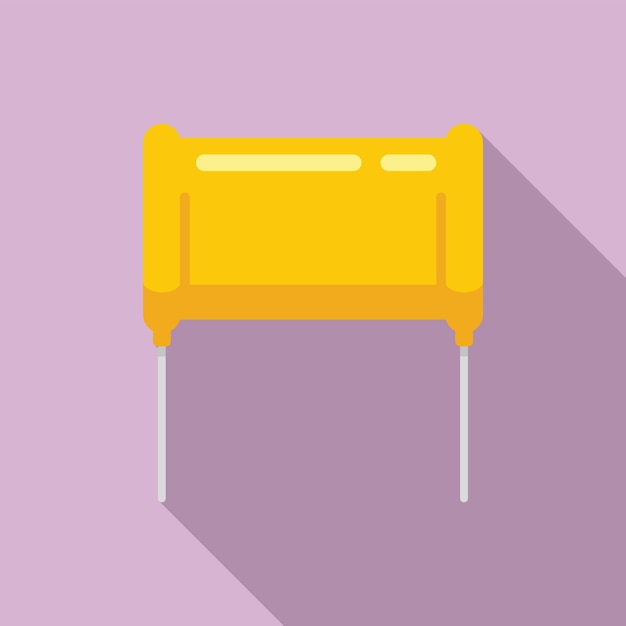 Diode capacitor icon flat vector Component resistor Circuit semiconductor