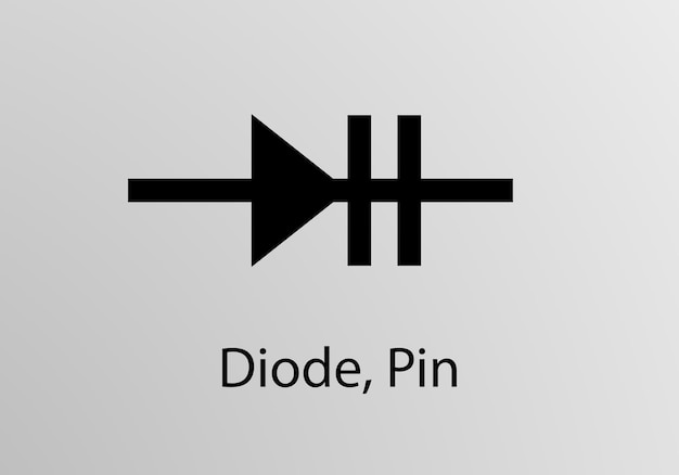 Diode pin engineering symbool, vector symbool ontwerp. technische symbolen.