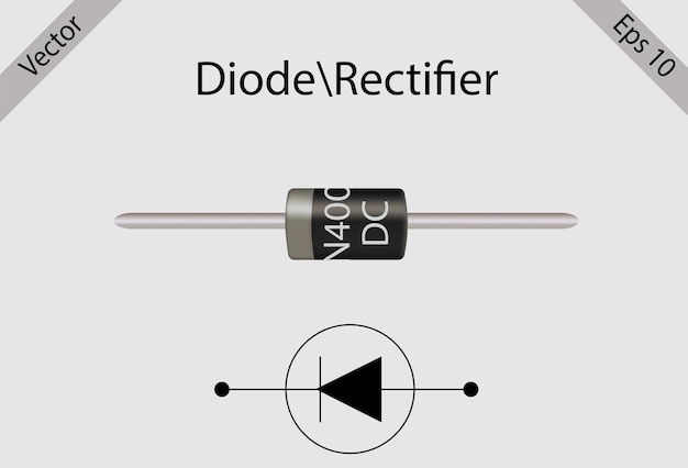 Diode semiconductor device with its symbol vector eps 10.