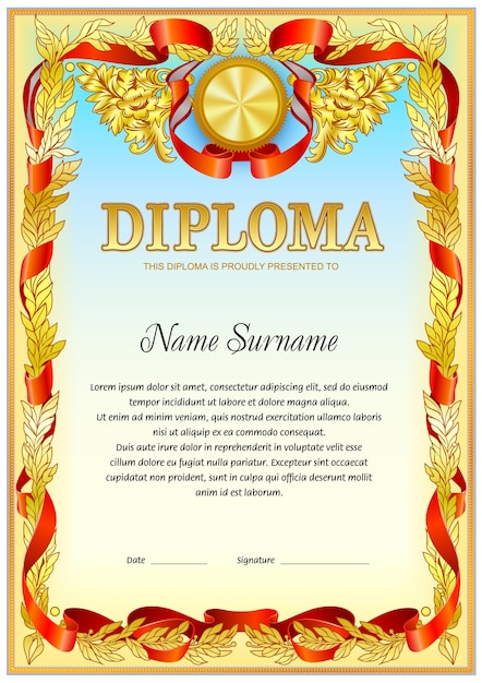 Modello vuoto diploma.