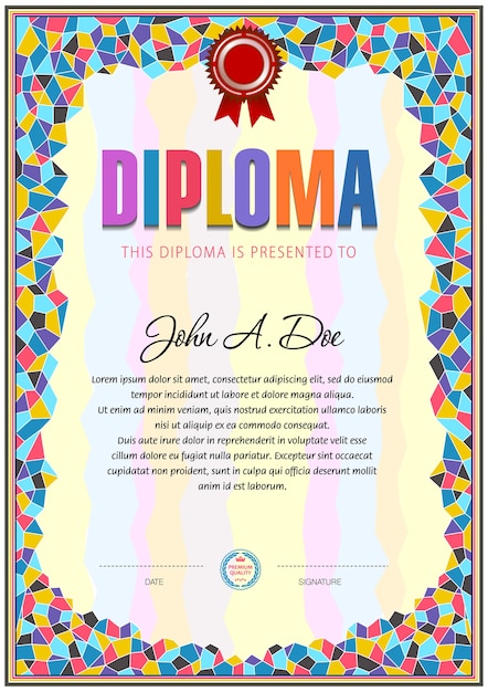 Diploma blank template