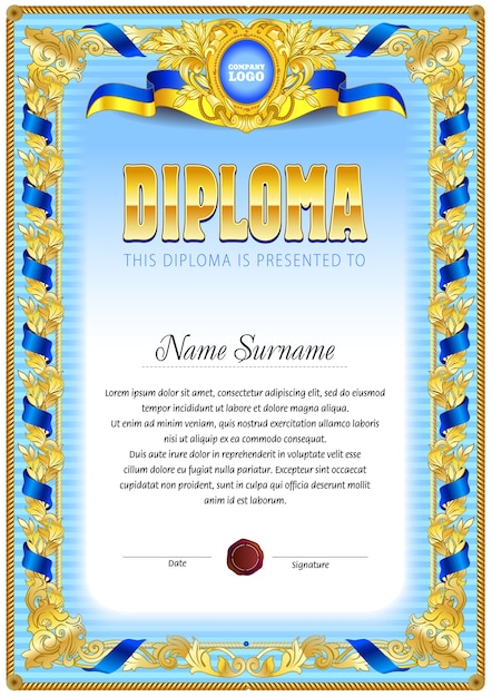 Diploma blank template