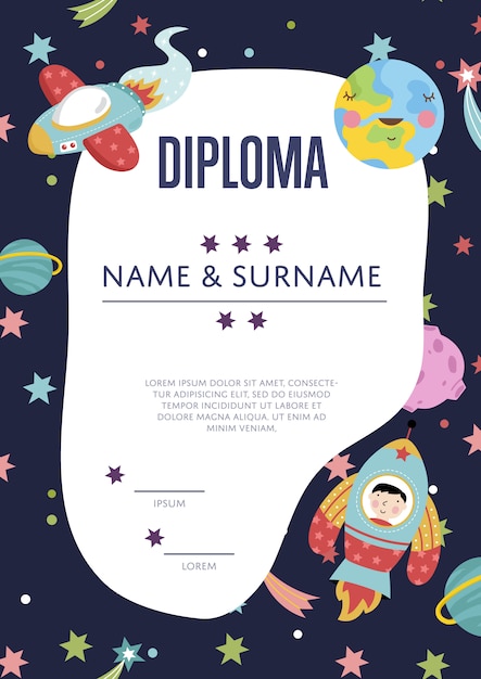 Diploma cartoon sjabloon