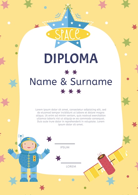 Diploma cartoon sjabloon