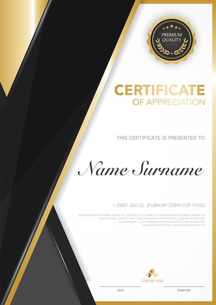 Diploma certificaat sjabloon rode en gouden kleur met luxe en moderne stijl vector afbeelding geschikt