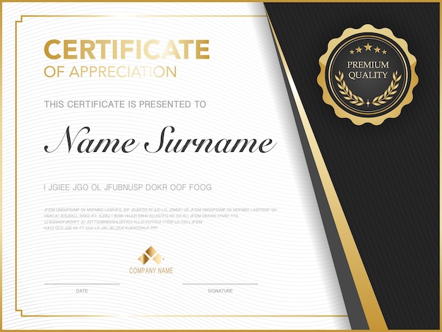 Diploma certificaat sjabloon rode en gouden kleur met luxe en moderne stijl vector afbeelding
