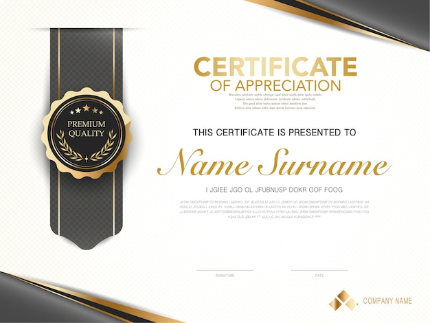 Diploma certificate template red and gold color with luxury and modern style vector image