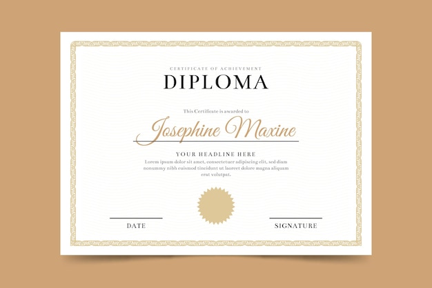 Vettore modello di certificato di diploma