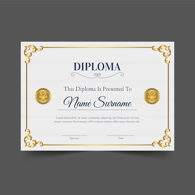 Diploma concept voor sjabloon