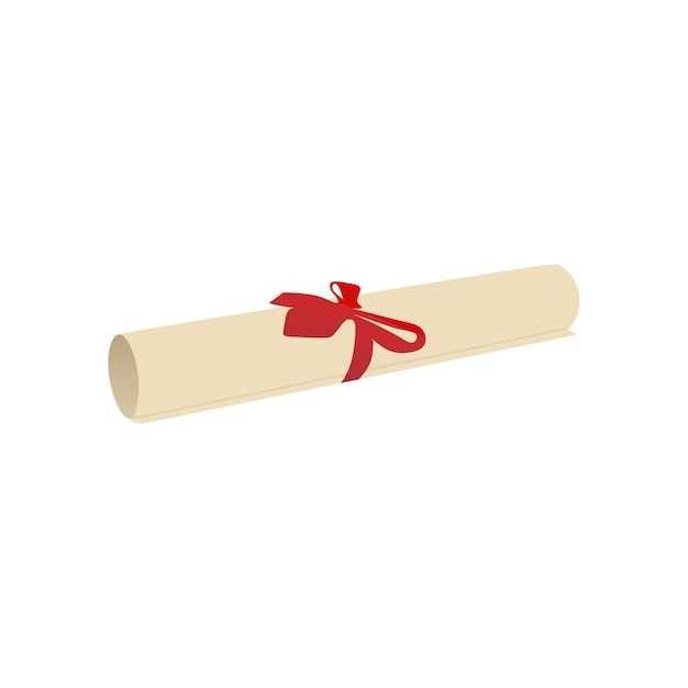 Diploma paper roll colorful flat element for literacy day international celebration education background