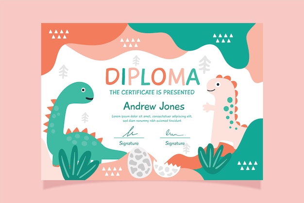 Diploma sjabloon met thema voor kinderen