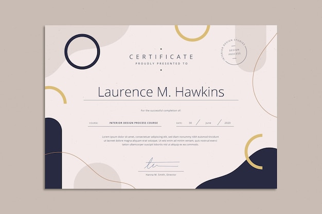 Vector diploma template concept