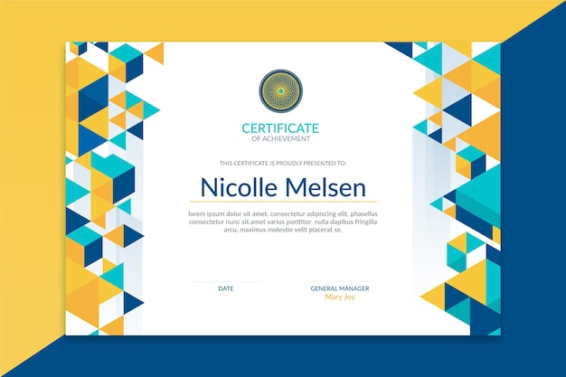 diploma template concept