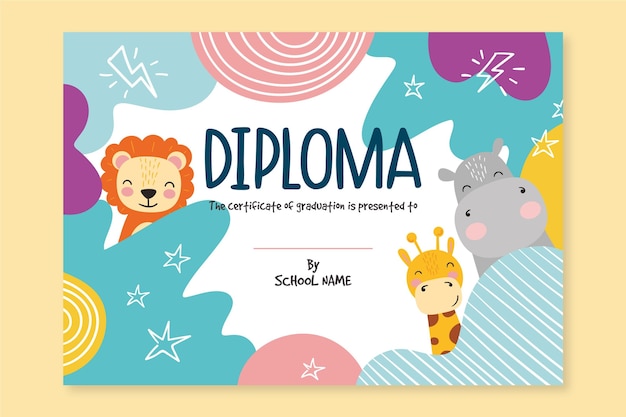 Modello di diploma per bambini