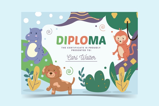 Diploma template for kids