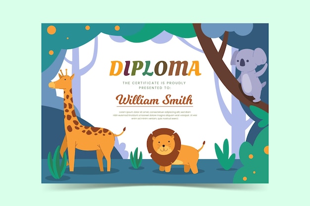 Diploma template for kids