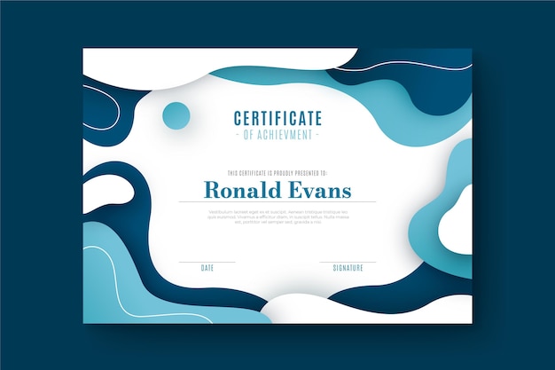 Diploma template with abstract shapes